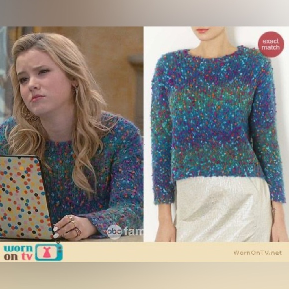 Topshop Multicolor Knitted Crazy Bobble Sweater Size 4